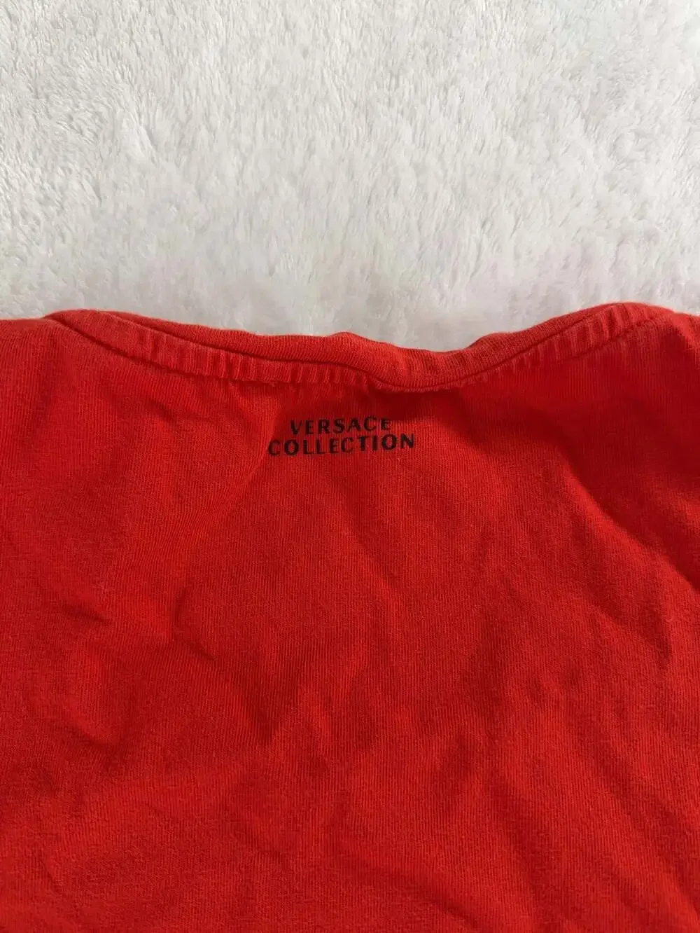 Versace Collection Red Greek Key Trim T-Shirt XXL